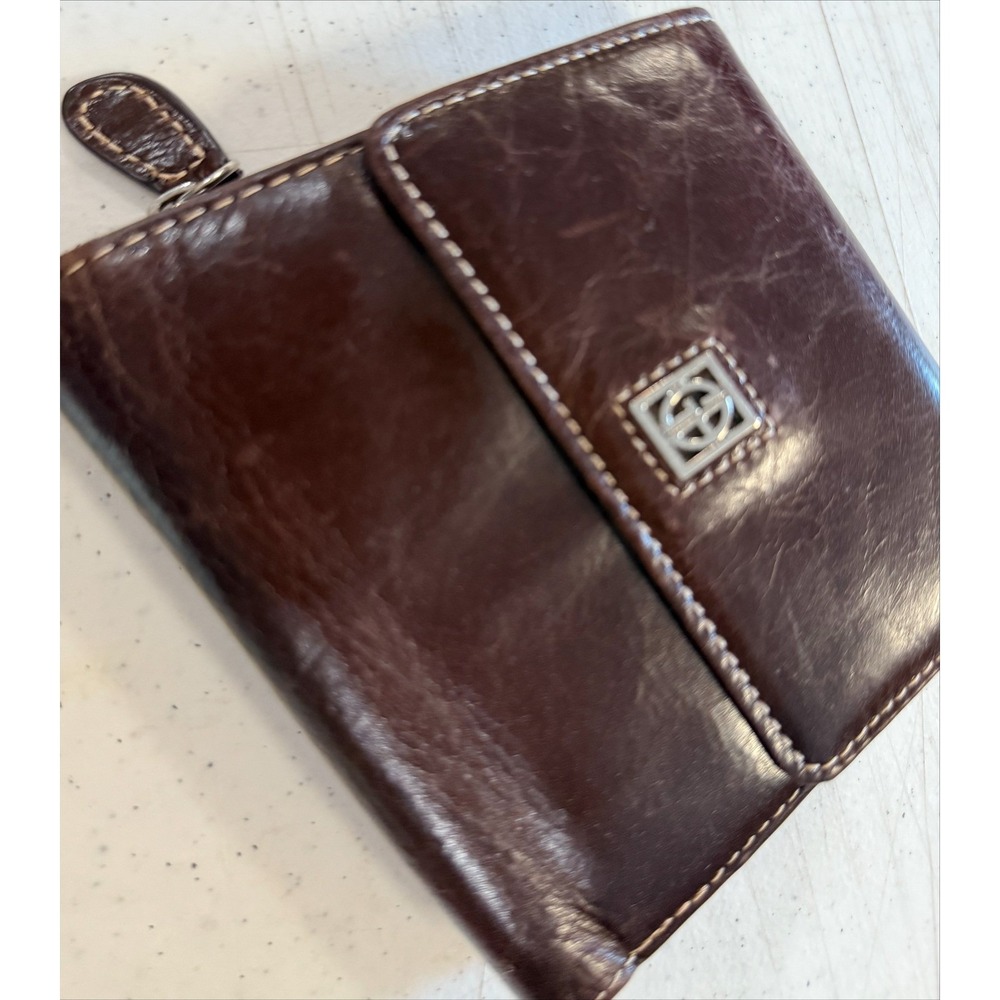 Giani Bernini Brown Leather Wallet Trifold Organizer‎